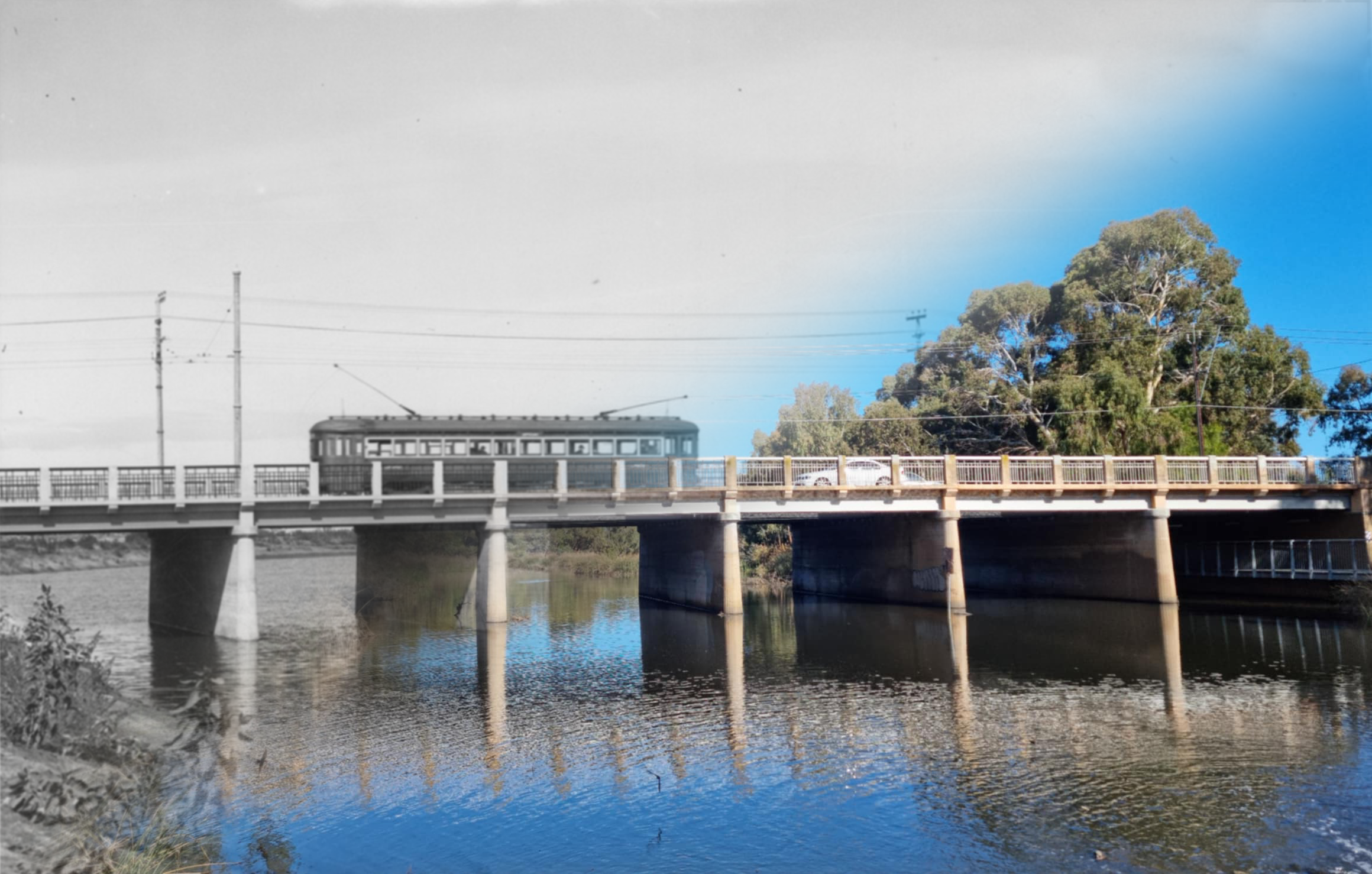 Kidman Bridge in 1937 and in 2025