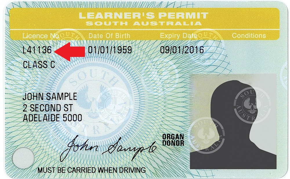 Learners permit image with arrow