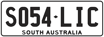 photo South Australian License Plate transport and infrastructure dpti